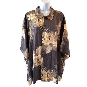 Tommy Bahama Mens Aloha Shirt 100% Silk Size XXL Floral Hawaiian Island Button